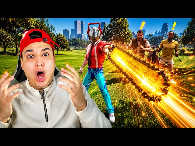 يوم كامل وانا رجل المنشار فى GTA 5 !! 😱 انقذت المدينة من الفضائين