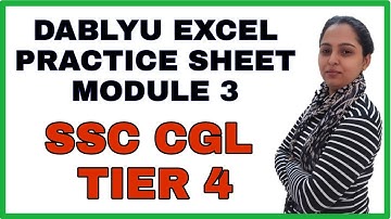 Excel Practice Sheet Module 3 For SSC CGL Tier - 4   Helpful For Learning Excel From Basic