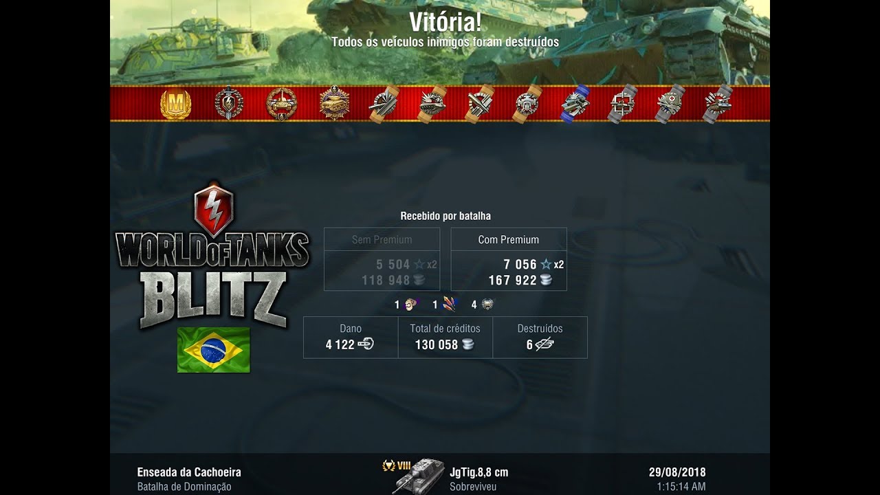 wot replay World of Tanks Blitz - Jagdtiger 8.8 (Mastery) - Premium - Game Play (4122 Damage - 6 Kills)
