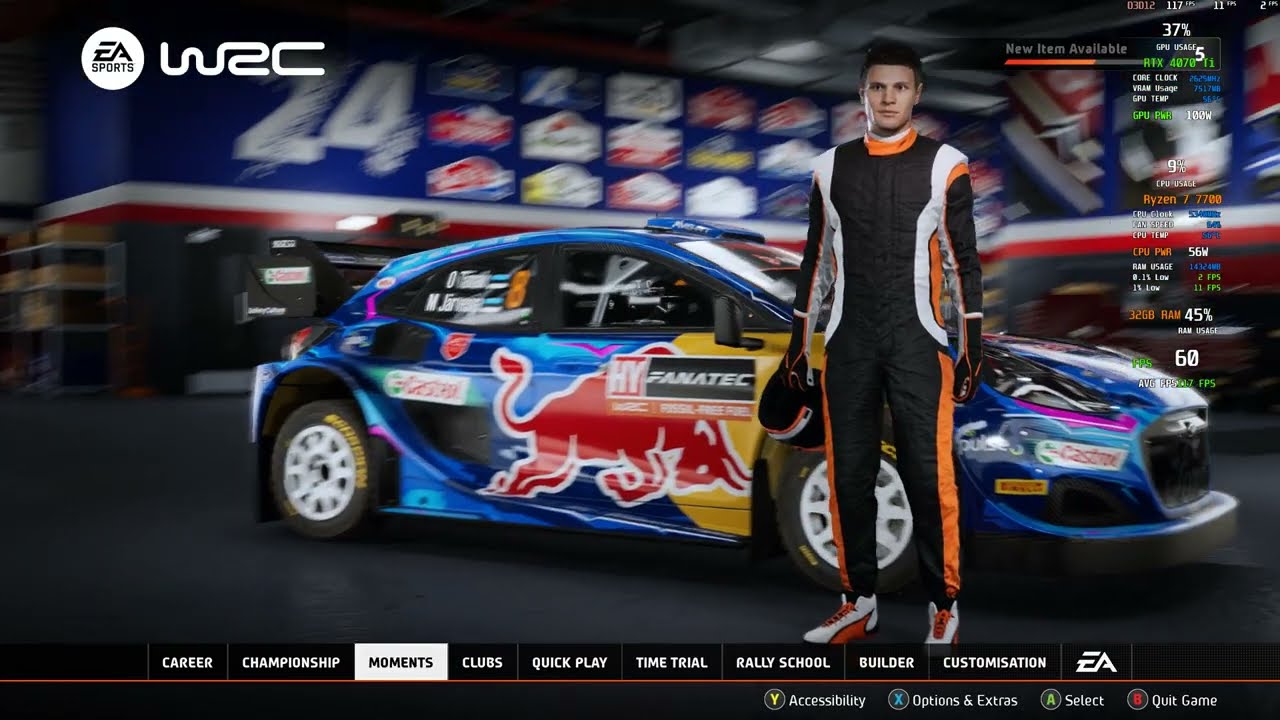 EA Sports WRC - testing driving and graphics on RTX4070Ti FPS test 1440p60