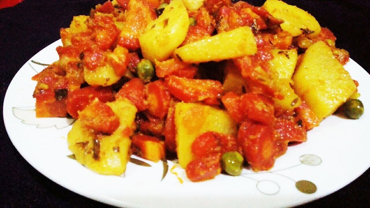 Aalu Gajer Matar Recipe**Mix Sabzi**Kitchen with Sana** food fusion pasta