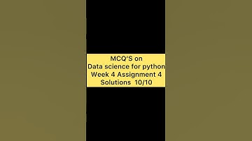 Python for data science week 4 assignment 4 answers Nptel #nptelanswers #nptel #python #pythonquiz