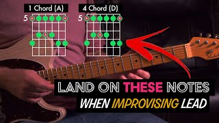 Land on THESE notes when improvising lead guitar - Guitar Lesson - EP527