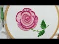 Hand embroidery of a rose flower with buttonhole stitch