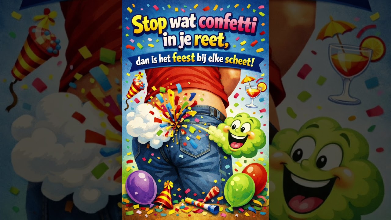 Stop wat confetti in je reet, dan is het feest bij elke scheet!