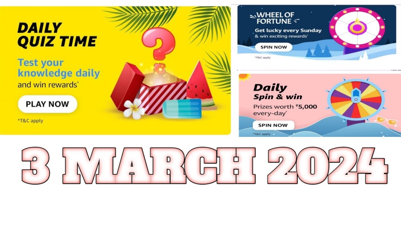 Funzone Amazon All Quiz Answers Today 3 March 2024 | @dailyquiztime 
