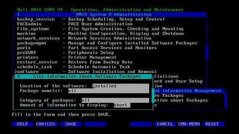 Mini Tour: Dell UNIX/i386 SVR4 V4.0 Issue 2.2 (x86)