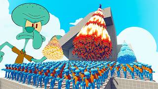 200x SQUIDWARD vs 4x EVERY GOD - Totally Accurate Battle Simulator TABS