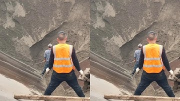 Dangerous Work - Unloading Of Cargo From A Ship, With Rocks Flying Everywhere | Relaxing video