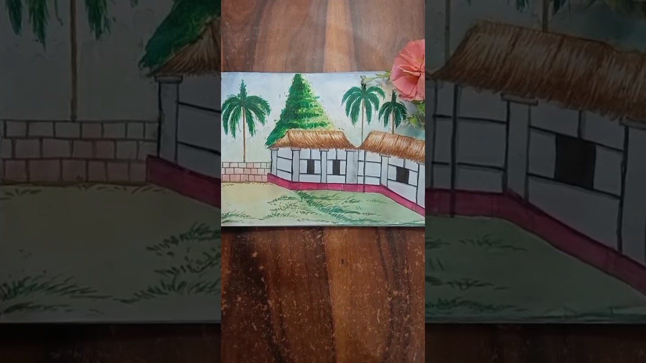 esay house scenery art drawing 