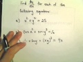 Implicit Differentiation for Calculus - More Examples,  #1