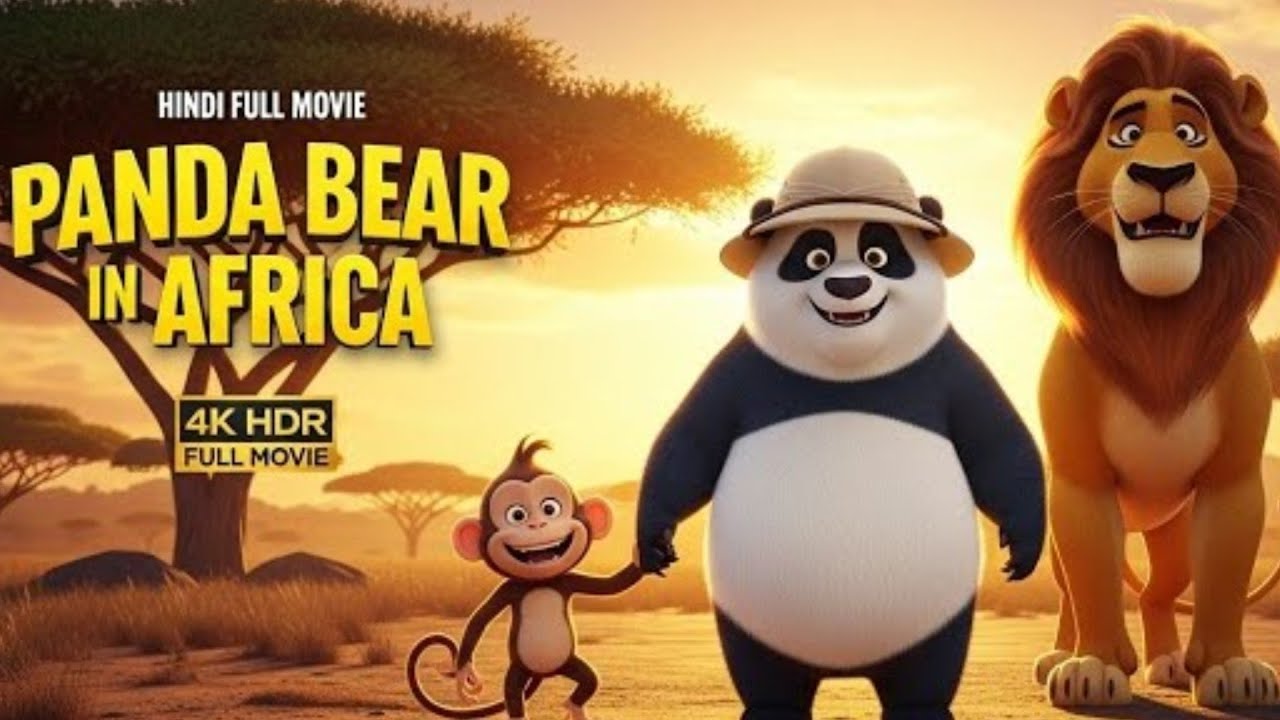 Panda Bear and African Lion 4k  Full Hindi dubbed Movie 🎥🍿  superb movies //Animals 