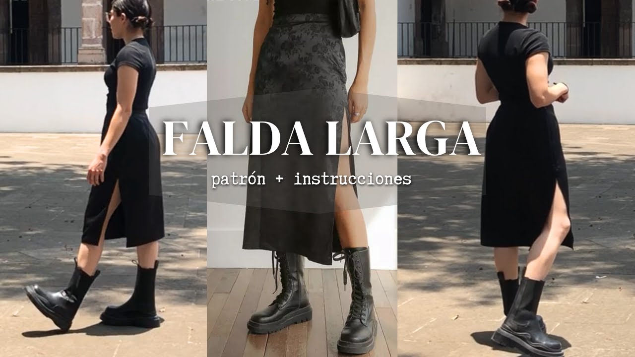Cómo hacer falda larga con abertura  | patrón y tutorial