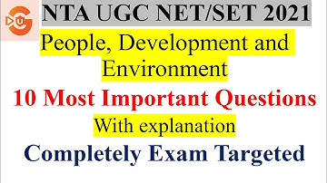 UGC NTA NET Paper 1 | most important MCQ of People, Development, and Environment | NET exam 2021
