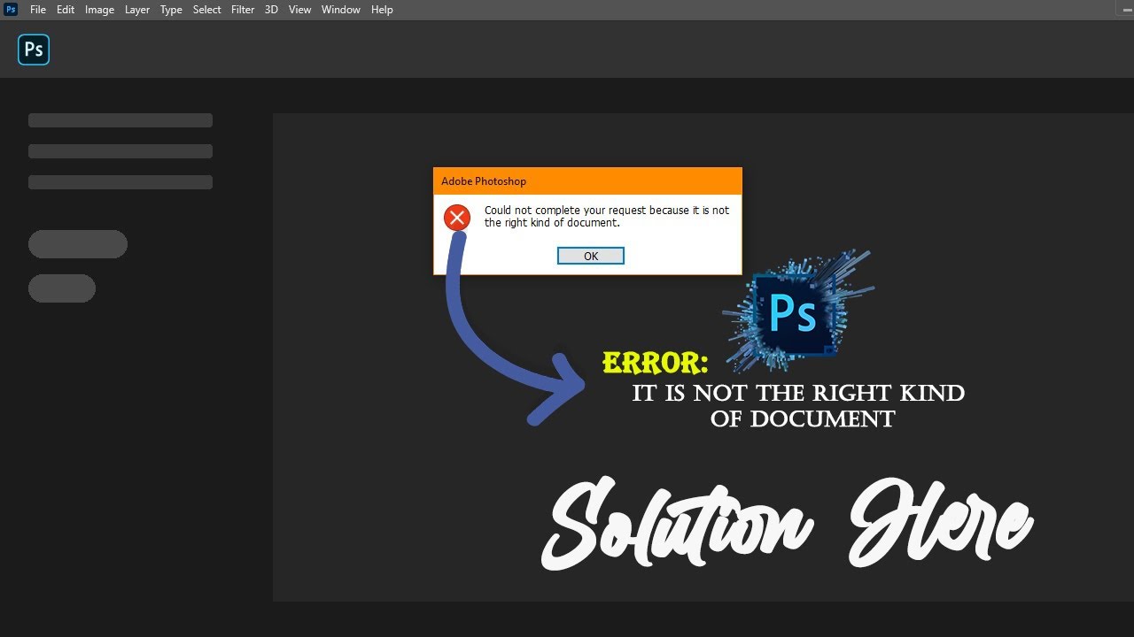 How to solve Photoshop File Import Problem | #Photoshop Error - YouTube