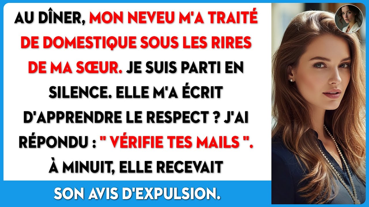 Au dîner, mon neveu sonne une cloche : 