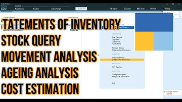 Statement Inventory reports In Tally Prime 2.1 || Tally For Beginners ||