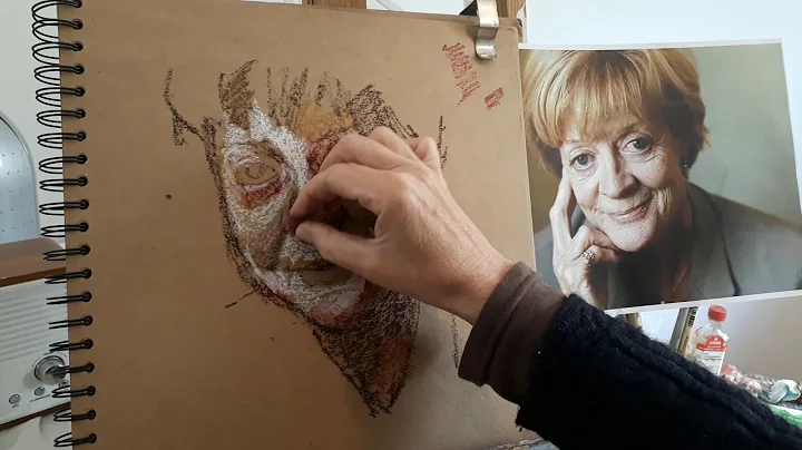 Painting a portrait in Sennelier oil pastels by Ca...