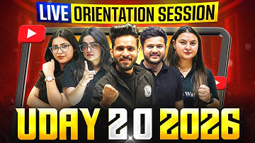 UDAY 2.0 2026 LIVE Orientation 🚀 | Class 11 Science Batch Begins | End Your Backlog Now!