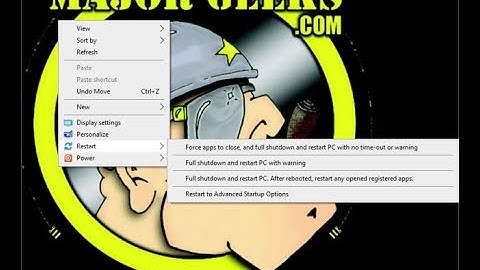 Add Shut Down OR Restart Context Menu With Options in Windows 10