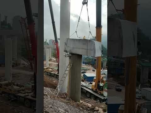 قص كتلة خرسانية ضخمة بالواير مع الرفع بالونش