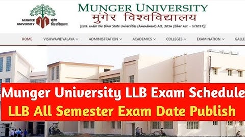Munger University LLB Exam Schedule Publish | LLB Sem 1 Exam Start | LLB Sem 2 Exam Kab Se | LLB
