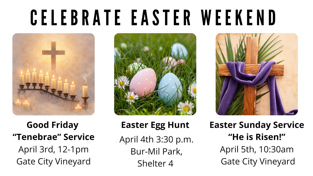 Join us LIVE at Gate City Vineyard Church | Sunday | April 12th, 2026