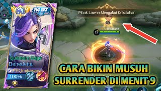 BENEDETTA GAMEPLAY BIKIN MUSUH SURRENDER MENIT 9 - BENEDETTA BEST BUILD 2024 - Mobile Legends