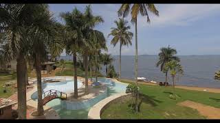 The aerial view of lutembe beach uganda zaabu