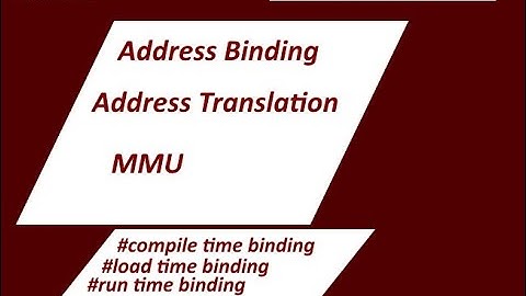 Address Binding,Address Translation and Memory Management Unit Tutorial-2