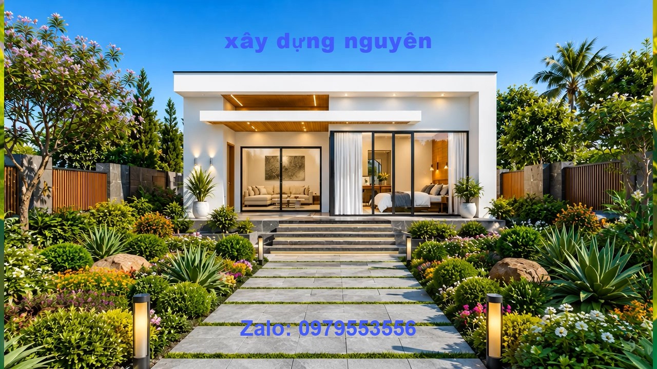 Mẫu Nhà Cấp 4 sân Vườn Diện Tích 8 x16m Thiết Kế 3 Phòng Ngủ #nhacap4