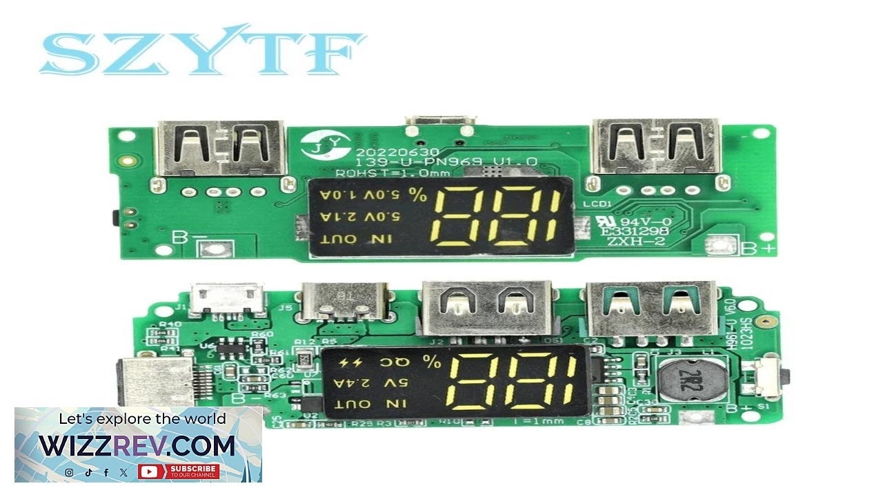 Плата зарядного устройства для литиевых батарей со светодиодной индикацией, двумя портами USB 5 В...