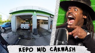 Cam Newton reacts to GUY getting his truck REPO'D mid carwash... THE REPO AVENGER