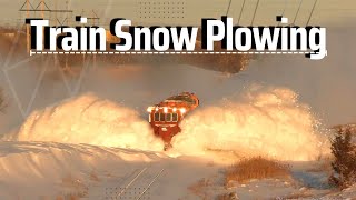 Snow Plow Train -Plow Action, Large Drifts, and Lots Of Snow!-