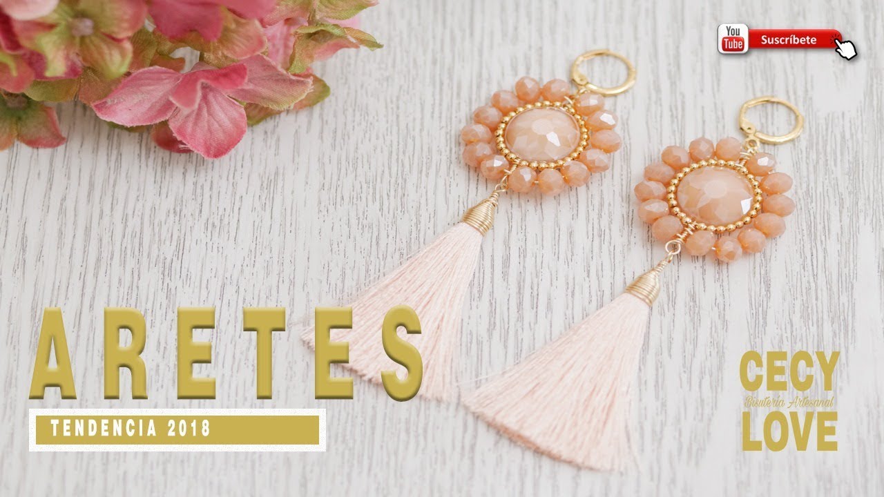 ARETES CON BORLA PASO A PASO!!! Con Cecy Love Bisuteria