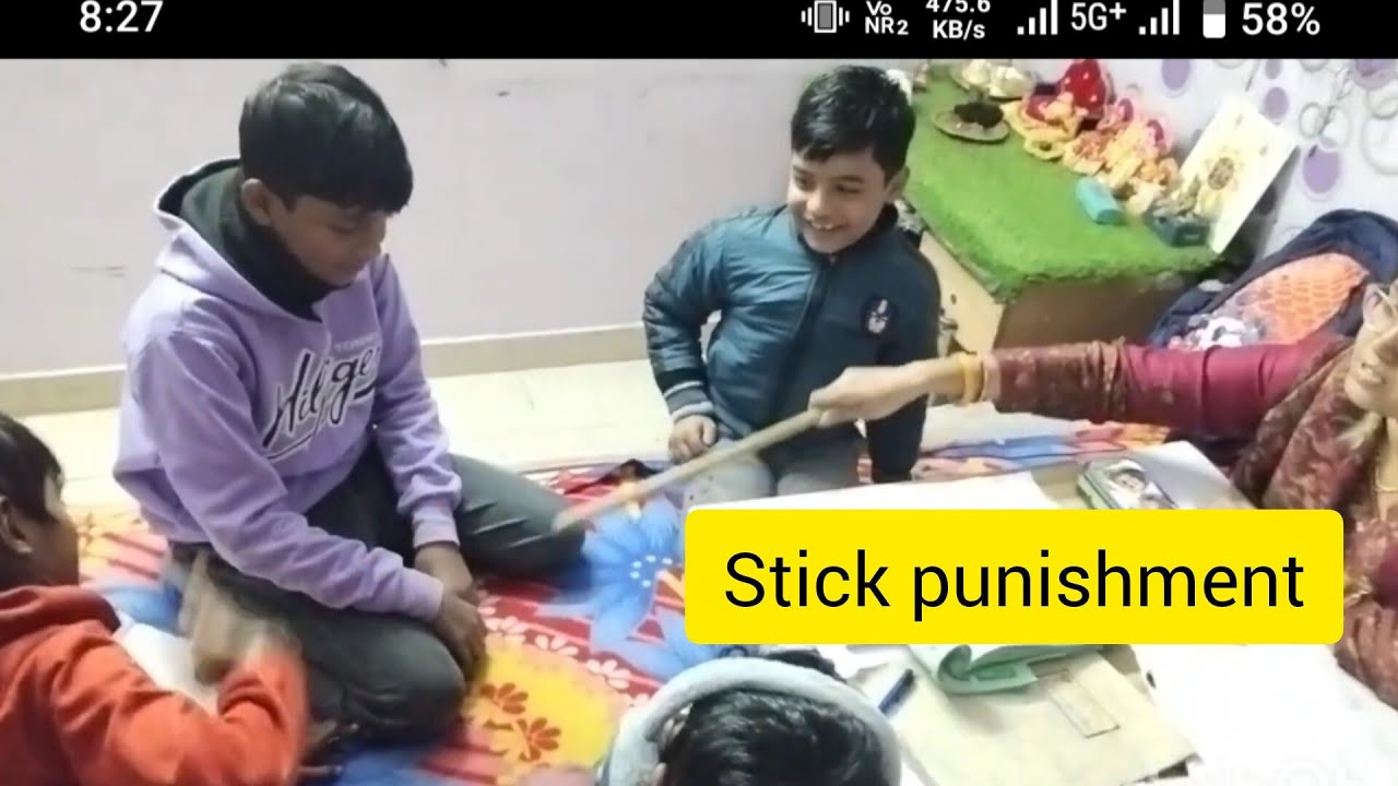 ✅ stick punishment 😲🙀cheeck pulling and 🪑🪑 sit up💪 😭 and maths practice