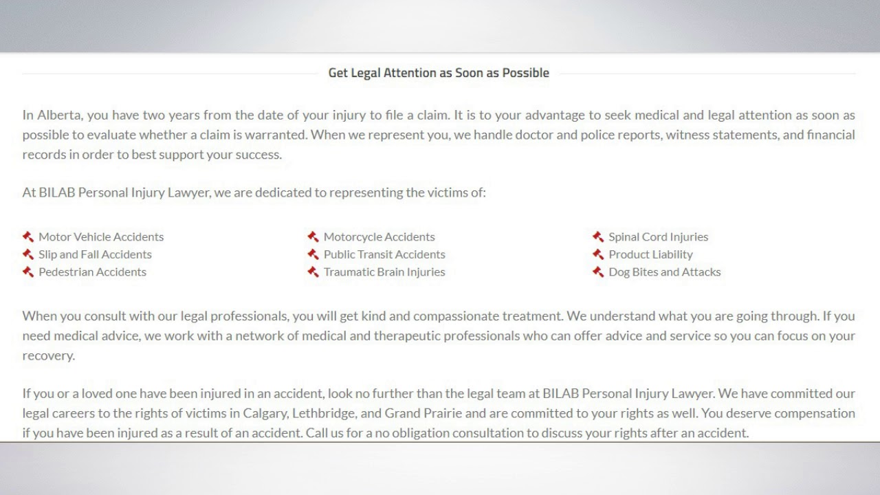 Injury Lawyer Lethbridge AB BILAB Personal Injury Lawyer YouTube
