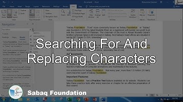 Searching for and Replacing Characters, Computer Science Lecture | Sabaq.pk