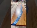 Matching blue-resin bar top & high-top table are complete!#woodworking #resin #wood #epoxy #resinart