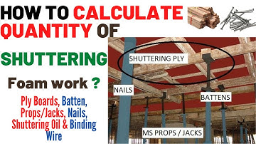 How to calculate the Quantity of Shuttering Material like Plywood, Batten, Nails, Props, Jacks etc.