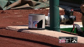 Sizemore breaks a camera lens with a foul