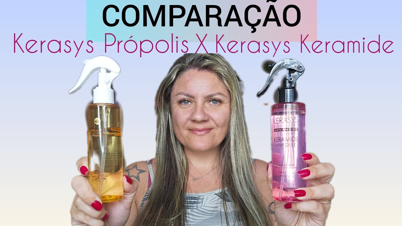 COMPARAÇÃO KERASYS! LINHA PROPOLIS HAIR BONDING X KERAMIDE AMPOULE ...VEM COMIGO 🤩 