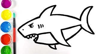 Easy drawing of shark step by step - how to draw shark