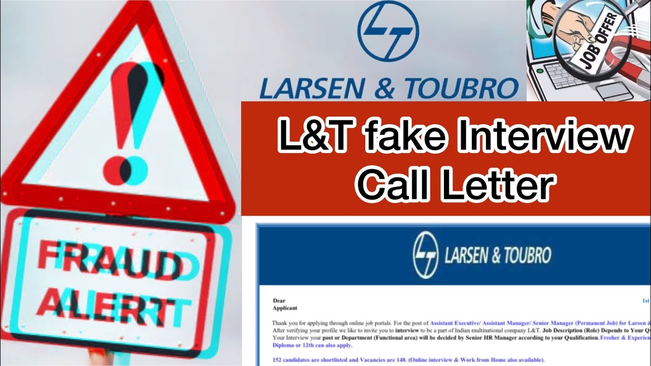 L&T fake interview call letter‼️|Be aware of this😱|#fakejob|# ...
