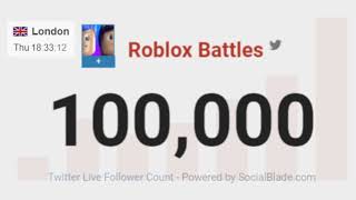 Roblox Battles Reaches 100 Thousand Followers On Twiter Live Milestone Moment