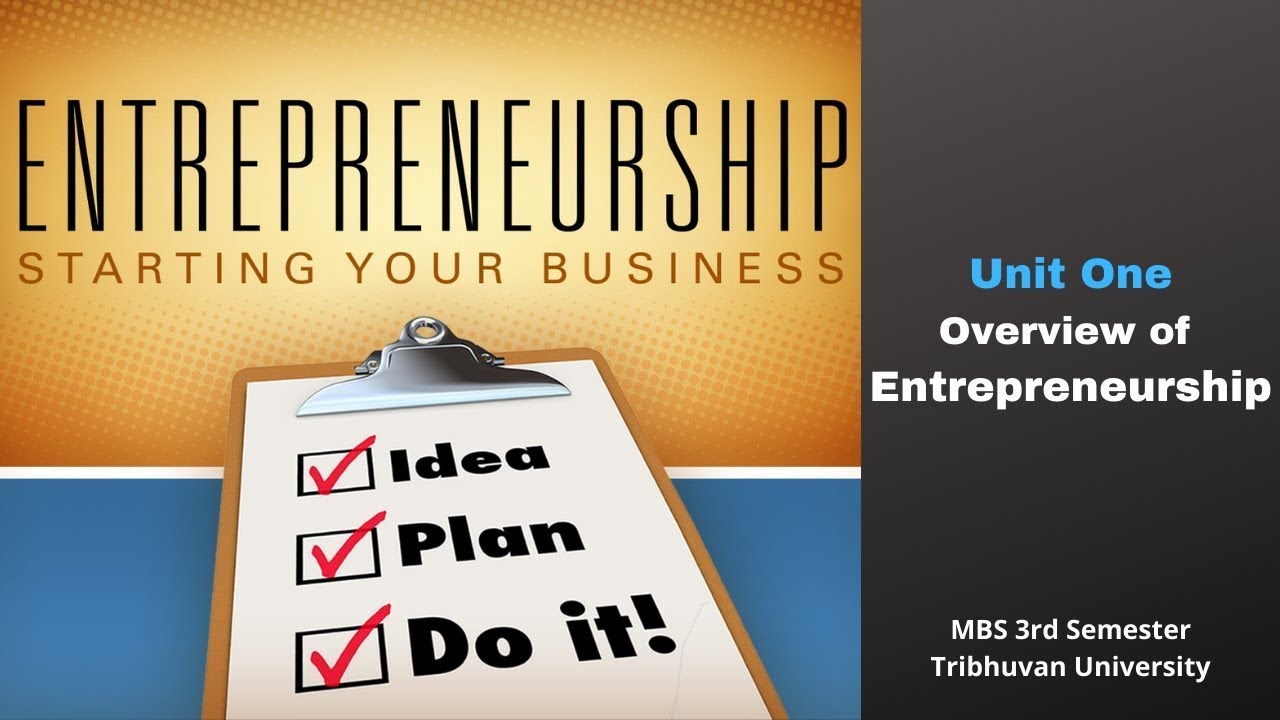 Entrepreneurship || MBS 3rd semester || Course Overview || Unit 1 ...