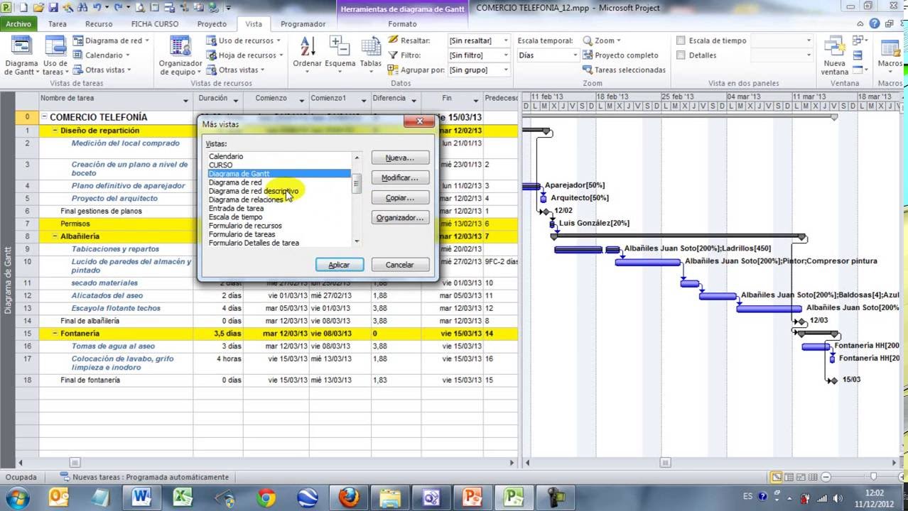 MS PROJECT 2010-2013-2016: DEFINICIÓN DE VISTAS PERSONALIZADAS (116)