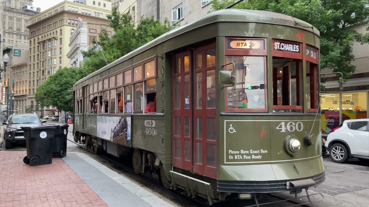 New Orleans Regional Transit Authority Streetcar 460 On The St. Charles Streetcar Line (8/19/21)