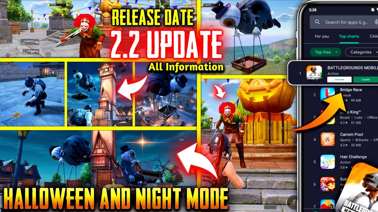 BGMI NEXT UPDATE 2.2 DETAILS 😍 BGMI 2.2 UPDATE RELEASE DATE | HALLOWEEN AND NIGHT MODE IS BACK 2.2