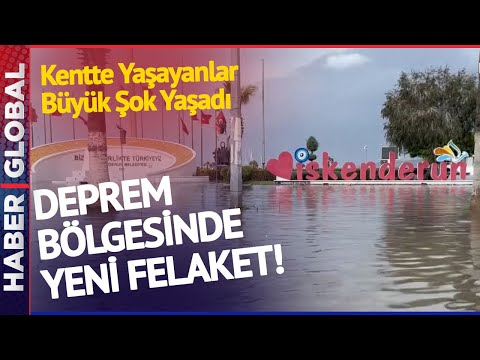 İskenderun'u Sel Bastı! Gelen Görüntüler Çok Kötü! Kentte Yollar Denizle Birleşti